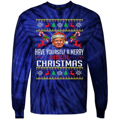 Funny Santa Trump Have Yourself A Merry Maga Christmas Xmas Tie-Dye Long Sleeve Shirt