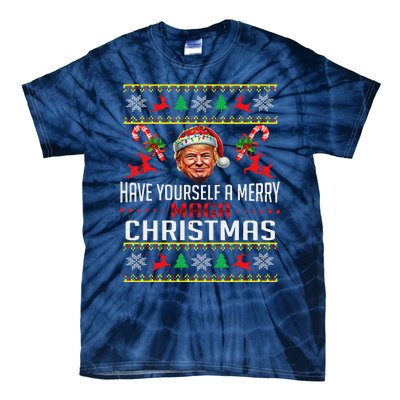 Funny Santa Trump Have Yourself A Merry Maga Christmas Xmas Tie-Dye T-Shirt