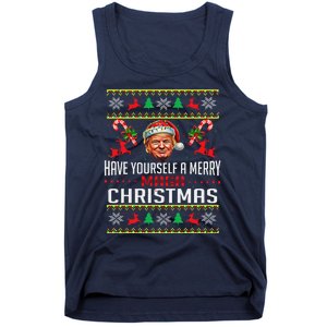 Funny Santa Trump Have Yourself A Merry Maga Christmas Xmas Tank Top