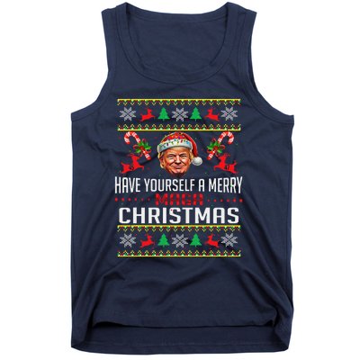 Funny Santa Trump Have Yourself A Merry Maga Christmas Xmas Tank Top