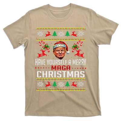 Funny Santa Trump Have Yourself A Merry Maga Christmas Xmas T-Shirt