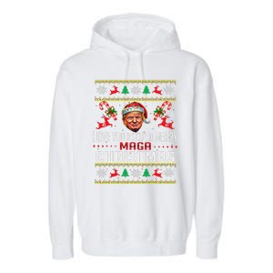 Funny Santa Trump Have Yourself A Merry Maga Christmas Xmas Garment-Dyed Fleece Hoodie