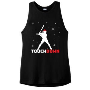 Funny Sports Touchdown Baseball Player Santa Claus Christmas Gift Ladies PosiCharge Tri-Blend Wicking Tank