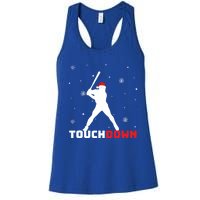 Funny Sports Touchdown Baseball Player Santa Claus Christmas Gift Women's Racerback Tank