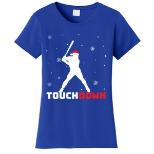 Funny Sports Touchdown Baseball Player Santa Claus Christmas Gift Women's T-Shirt