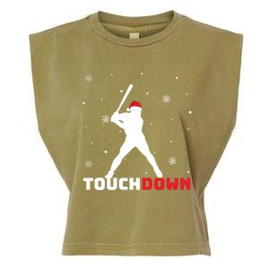 Funny Sports Touchdown Baseball Player Santa Claus Christmas Gift Garment-Dyed Women's Muscle Tee