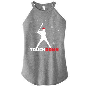 Funny Sports Touchdown Baseball Player Santa Claus Christmas Gift Women's Perfect Tri Rocker Tank