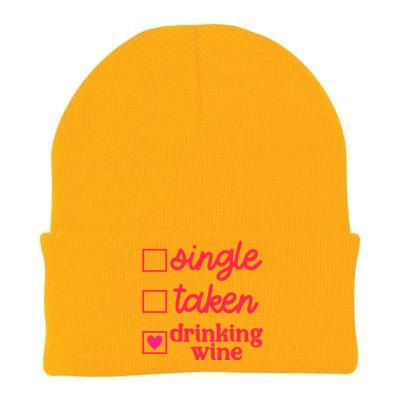 Funny Single Taken Ing Wine Valentine's Day Gift Knit Cap Winter Beanie