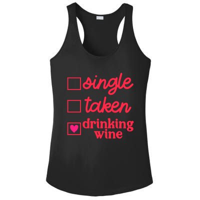 Funny Single Taken Ing Wine Valentine's Day Gift Ladies PosiCharge Competitor Racerback Tank