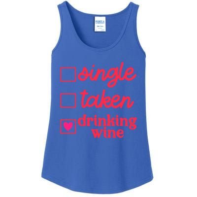 Funny Single Taken Ing Wine Valentine's Day Gift Ladies Essential Tank