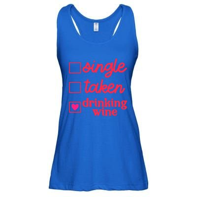 Funny Single Taken Ing Wine Valentine's Day Gift Ladies Essential Flowy Tank