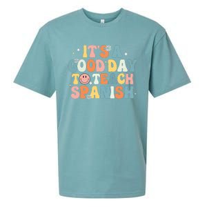 Funny Spanish Teacher Its A Good Day To Teach Spanish Groovy Sueded Cloud Jersey T-Shirt