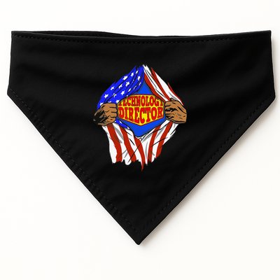 Funny Super Technology Director Hero Job USA-Made Doggie Bandana