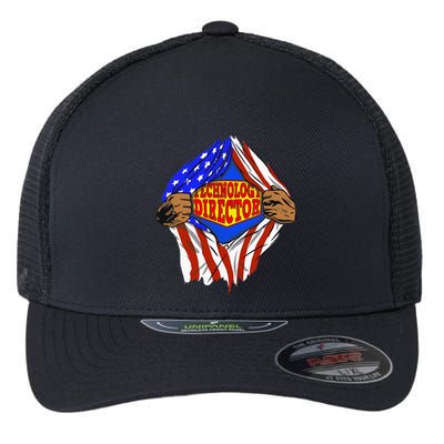 Funny Super Technology Director Hero Job Flexfit Unipanel Trucker Cap