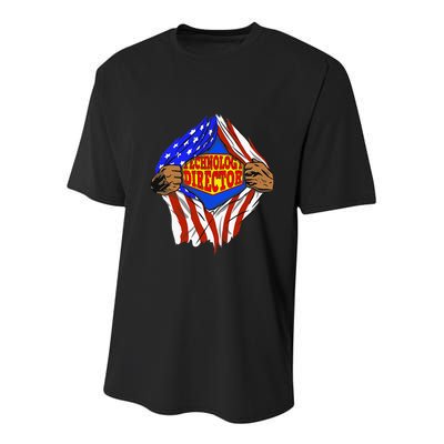 Funny Super Technology Director Hero Job Youth Performance Sprint T-Shirt