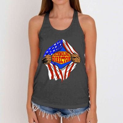 Funny Super Technology Director Hero Job Women's Knotted Racerback Tank