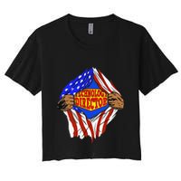 Funny Super Technology Director Hero Job Women's Crop Top Tee