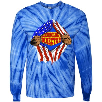 Funny Super Technology Director Hero Job Tie-Dye Long Sleeve Shirt