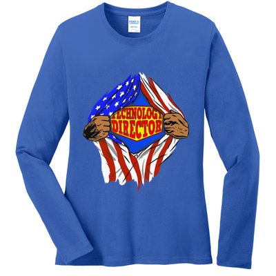 Funny Super Technology Director Hero Job Ladies Long Sleeve Shirt
