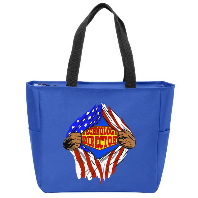 Funny Super Technology Director Hero Job Zip Tote Bag