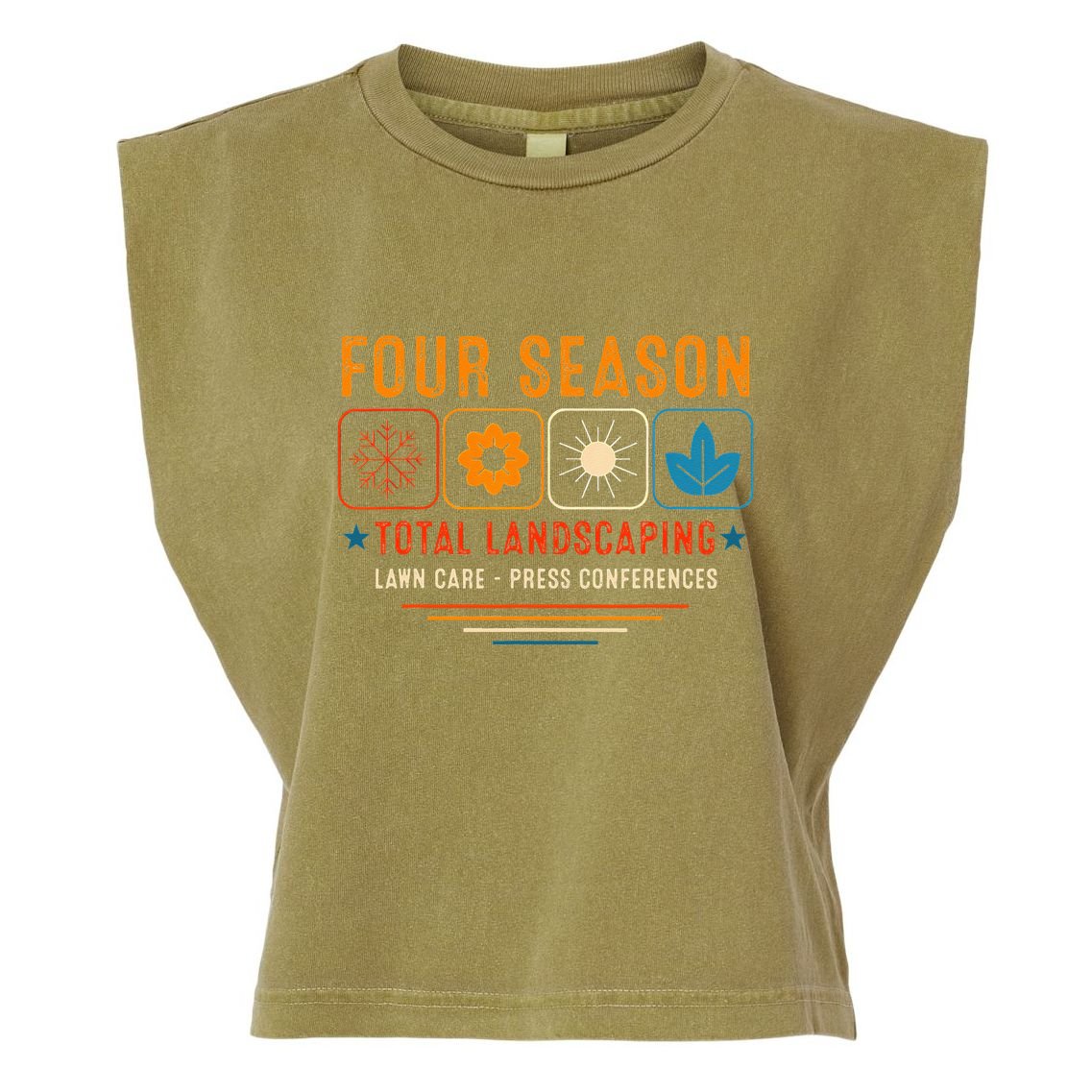 Four Season Total Landscaping Lawn Care Ladscape Architect Garment-Dyed Women's Muscle Tee