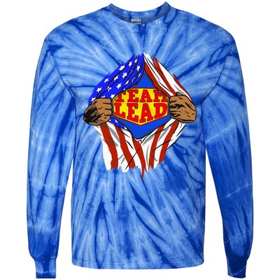 Funny Super Team Lead Hero Job Tie-Dye Long Sleeve Shirt