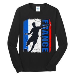 France Soccer Team French Flag Jersey Football Fans Tall Long Sleeve T-Shirt