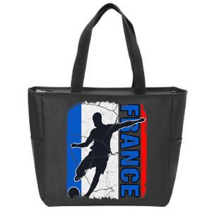 France Soccer Team French Flag Jersey Football Fans Zip Tote Bag