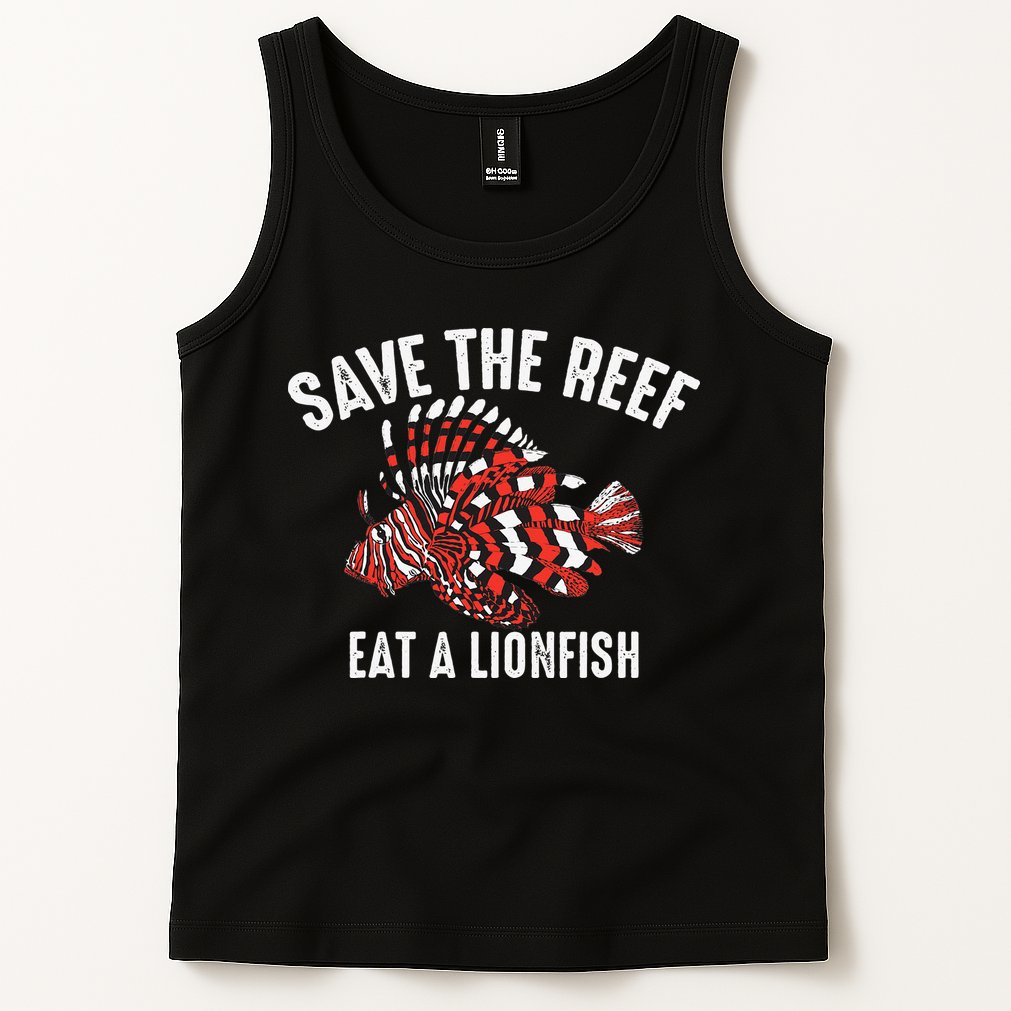 Funny Save The Reef Eat A Lionfish Cute Sea Rock Diver Gift Tank Top
