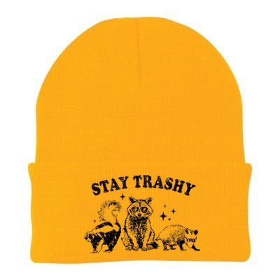 Funny Stay Trashy Raccoons Opossums Possums Animals Lover Knit Cap Winter Beanie