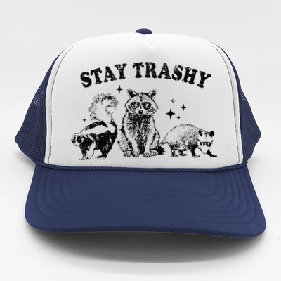 Funny Stay Trashy Raccoons Opossums Possums Animals Lover Trucker Hat