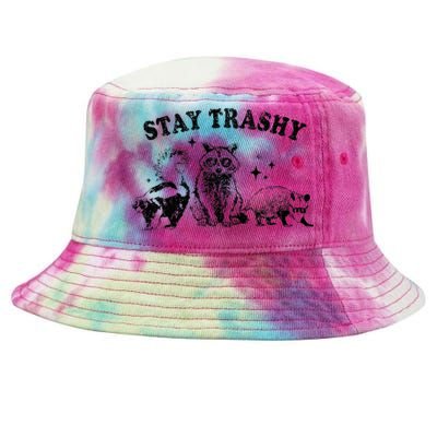 Funny Stay Trashy Raccoons Opossums Possums Animals Lover Tie-Dyed Bucket Hat