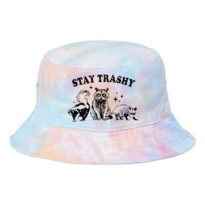 Funny Stay Trashy Raccoons Opossums Possums Animals Lover Tie Dye Newport Bucket Hat