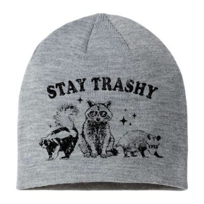 Funny Stay Trashy Raccoons Opossums Possums Animals Lover Sustainable Beanie