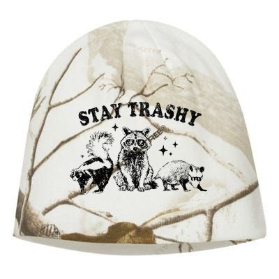 Funny Stay Trashy Raccoons Opossums Possums Animals Lover Kati - Camo Knit Beanie