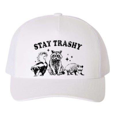 Funny Stay Trashy Raccoons Opossums Possums Animals Lover Yupoong Adult 5-Panel Trucker Hat