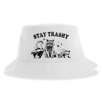 Funny Stay Trashy Raccoons Opossums Possums Animals Lover Sustainable Bucket Hat