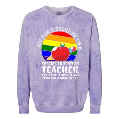 Funny Sped Teacher Sped Ed Retro Special Education Teacher Cute Gift Colorblast Crewneck Sweatshirt