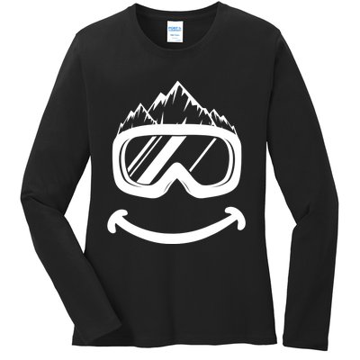 Fun Ski Tee Skiing Gift Idea Funny Snowboard Gift Ladies Long Sleeve Shirt