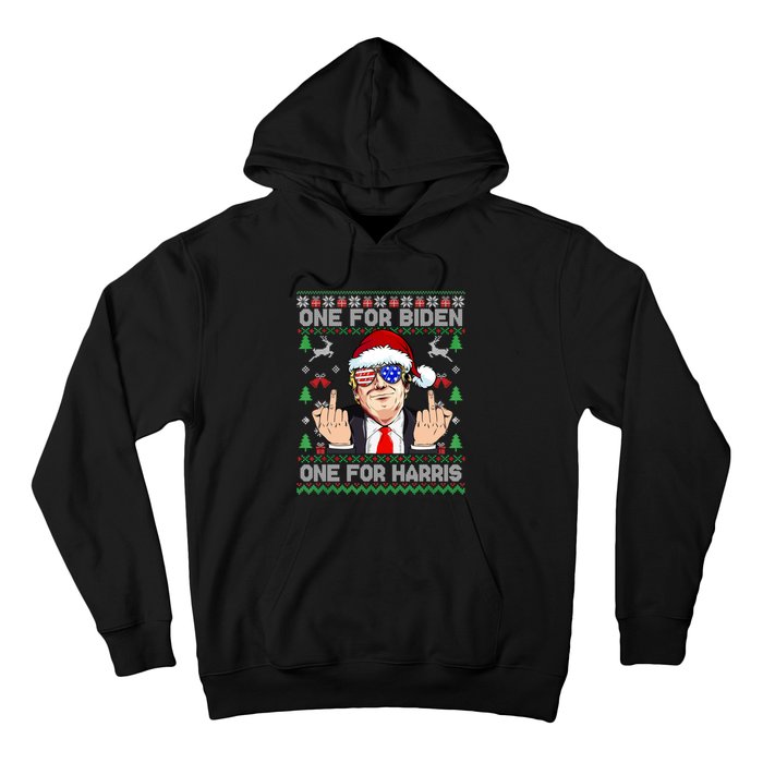 Funny Santa Trump One For Anti Biden Ugly Christmas Sweater Hoodie