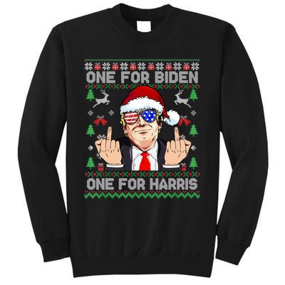 Funny Santa Trump One For Anti Biden Ugly Christmas Sweater Sweatshirt