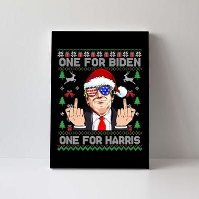 Funny Santa Trump One For Anti Biden Ugly Christmas Sweater Canvas