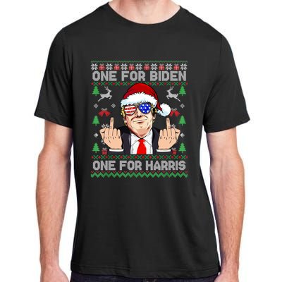 Funny Santa Trump One For Anti Biden Ugly Christmas Sweater Adult ChromaSoft Performance T-Shirt