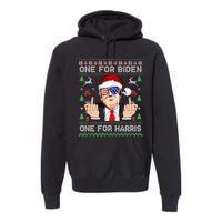 Funny Santa Trump One For Anti Biden Ugly Christmas Sweater Premium Hoodie