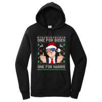 Funny Santa Trump One For Anti Biden Ugly Christmas Sweater Women's Pullover Hoodie