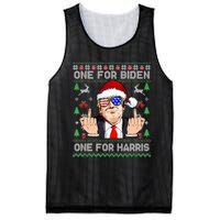 Funny Santa Trump One For Anti Biden Ugly Christmas Sweater Mesh Reversible Basketball Jersey Tank