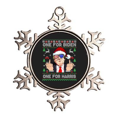 Funny Santa Trump One For Anti Biden Ugly Christmas Sweater Metallic Star Ornament