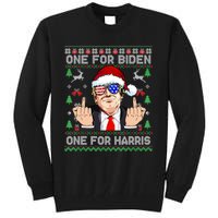 Funny Santa Trump One For Anti Biden Ugly Christmas Sweater Tall Sweatshirt