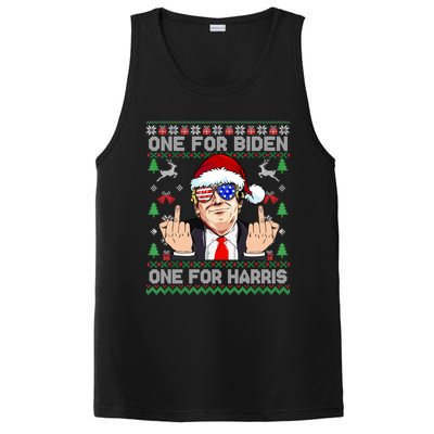 Funny Santa Trump One For Anti Biden Ugly Christmas Sweater PosiCharge Competitor Tank