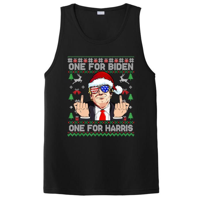 Funny Santa Trump One For Anti Biden Ugly Christmas Sweater PosiCharge Competitor Tank